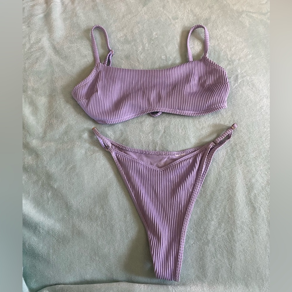 Hollister purple high waisted bikini set